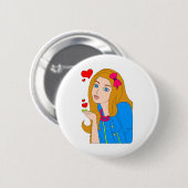 Badge Rond 5 Cm Jolie fille (Devant & derrière)