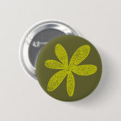 Badge Rond 5 Cm Jolie Fleur - Banana Jaune sur 66633 (Devant & derrière)