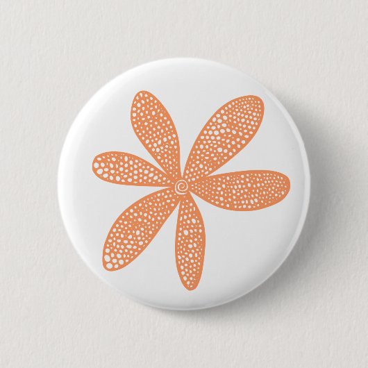 Badge Rond 5 Cm Jolie fleur - Pêcher sur blanc (Devant)