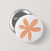 Badge Rond 5 Cm Jolie fleur - Pêcher sur blanc (Devant & derrière)