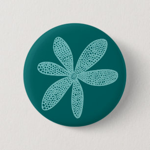 Badge Rond 5 Cm Jolie fleur - Vert clair sur Vert mousse