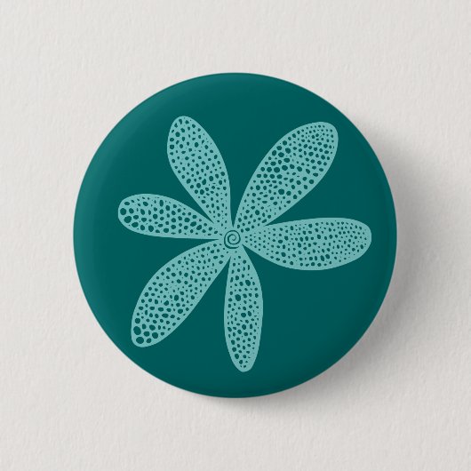 Badge Rond 5 Cm Jolie fleur - Vert clair sur Vert mousse (Devant)