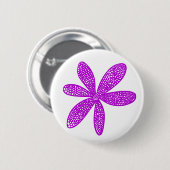 Badge Rond 5 Cm Jolie fleur - violet sur blanc (Devant & derrière)