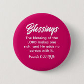 Badge Rond 5 Cm Jolie foi chrétienne rose Bénédiction Bible Verse (Devant)