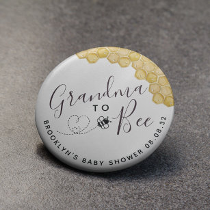 Badge Rond 5 Cm Jolie grand-mère au Baby shower d'abeilles