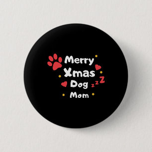 Badge Rond 5 Cm Jolie maman chien de Noël