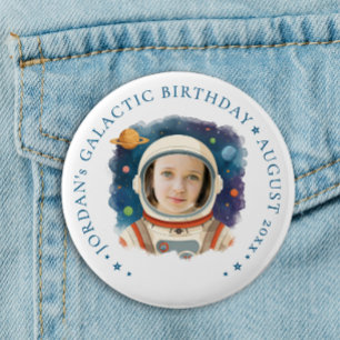 Badge Rond 5 Cm Jolie Photo Amusante d'Astronaute Bleu dans la Gal