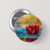 Badge Rond 5 Cm Jolie photo d'une fleur de Lotus dans un étang (Devant & derrière)