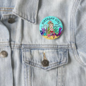 Badge Rond 5 Cm Jolie sirène fille anniversaire (En situation)
