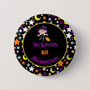 Badge Rond 5 Cm Jolie Sorcière Halloween Costume Party