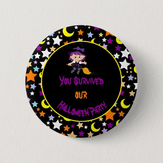 Badge Rond 5 Cm Jolie Sorcière Halloween Costume Party (Devant)