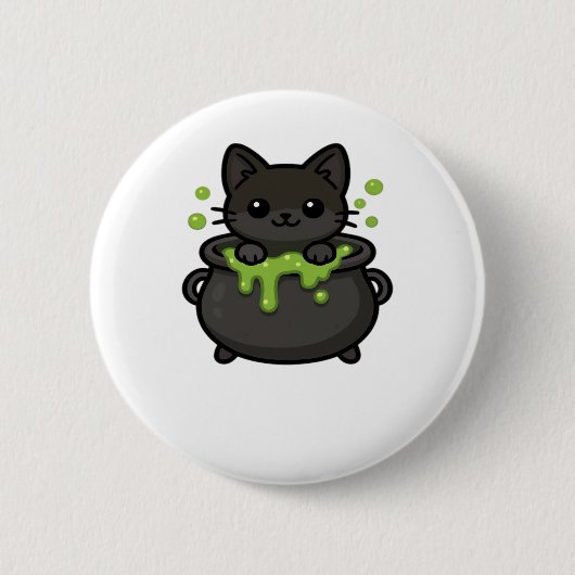Badge Rond 5 Cm Jolie T-shirt Chat Noir Halloween (Devant)