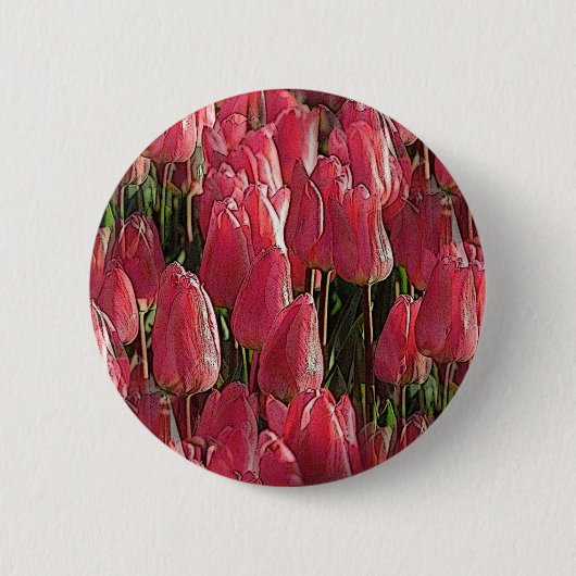 Badge Rond 5 Cm Jolie tulipe rose (Devant)