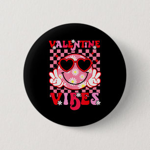 Badge Rond 5 Cm Jolies vibrations de la Saint-Valentin Sourire Vis