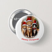 Badge Rond 5 Cm Jolis Chatons Noël (Devant & derrière)