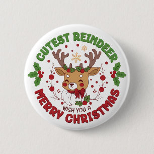 Badge Rond 5 Cm Jolis rennes vous souhaitent un joyeux Noël