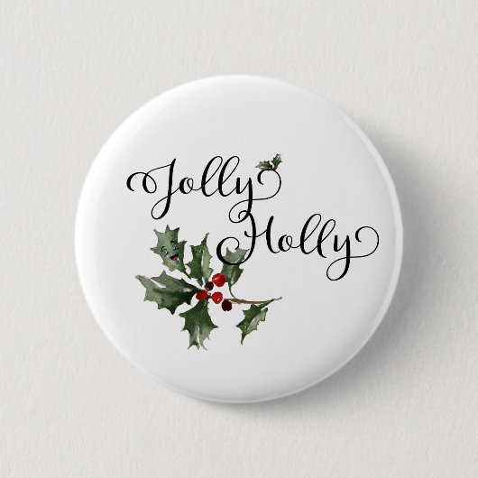 Badge Rond 5 Cm Jolly Holly (Devant)