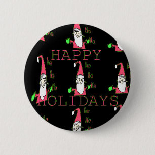 Badge Rond 5 Cm Jolly Mouse Père Noël : Une Illustration Fun Holid