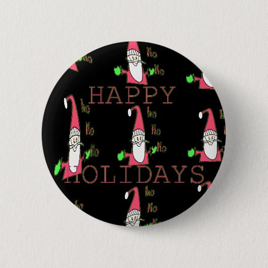 Badge Rond 5 Cm Jolly Mouse Père Noël : Une Illustration Fun Holid (Devant)