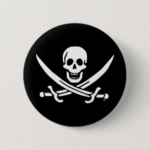 Badge Rond 5 Cm Jolly roger drapeau de pirate