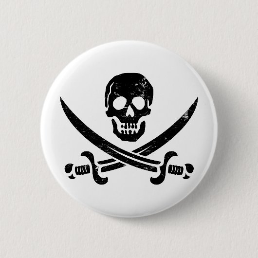 Badge Rond 5 Cm Jolly roger du drapeau pirate John Rackham (Calico (Devant)