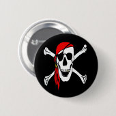 Badge Rond 5 Cm Jolly roger Pirates crâne et os (Devant & derrière)