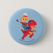 Badge Rond 5 Cm Jon et Blitz | Dino Ranch (Devant)