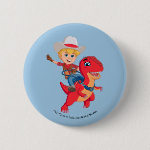 Badge Rond 5 Cm Jon et Blitz   Dino Ranch
