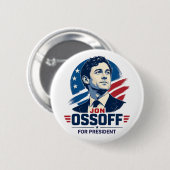 Badge Rond 5 Cm Jon Ossoff Président 2028   (Devant & derrière)