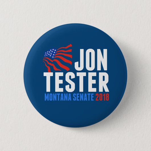 Badge Rond 5 Cm Jon Tester pour le Sénat du Montana 2018 (Devant)