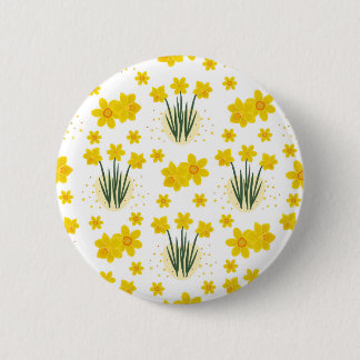 Badge Rond 5 Cm Jonquilles lumineuses, motif sans soudure