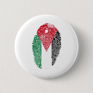 Badge Rond 5 Cm Jordanie Drapeau Empreinte d'identification du pay