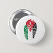 Badge Rond 5 Cm Jordanie Drapeau Empreinte d'identification du pay (Devant & derrière)