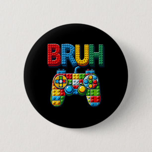Badge Rond 5 Cm Jouer Blocs de Construction Mec Dire Garçons Joueu