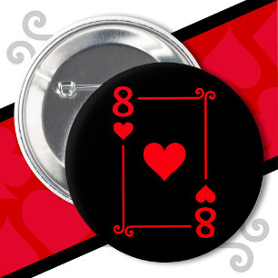 Badge Rond 5 Cm Jouer Cartes Costume 8 Coeurs Carte Huit Carte
