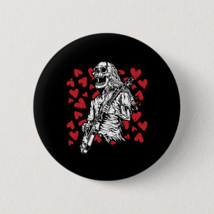 Badge Rond 5 Cm Jouer Guitare Valentines Cool Rock Musicien