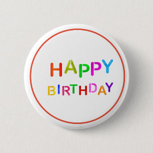Badge Rond 5 Cm Jouer Joyeux texte d'anniversaire