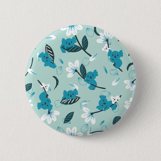 Badge Rond 5 Cm Jouer Koala Motif mignon animal et l'art nature (Devant)