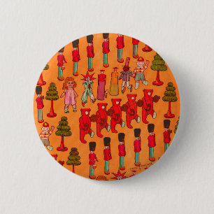 Badge Rond 5 Cm Jouet de Noël Enfants Vintages Jouer
