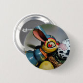 Badge Rond 5 Cm Jouet lapin et oeuf de vache (Devant & derrière)