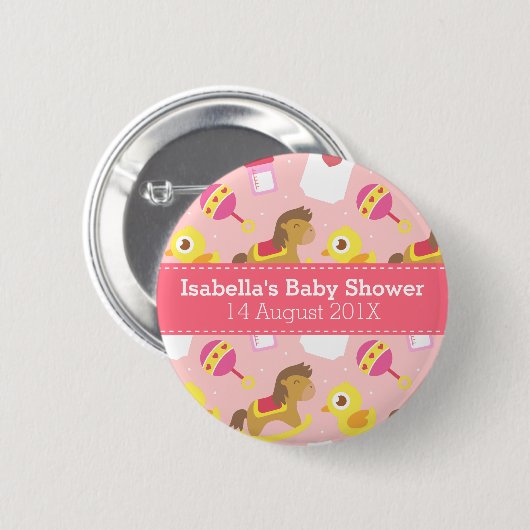 Badge Rond 5 Cm Jouets mignons de bébé, cadeau de baby shower (Devant & derrière)