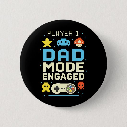 Badge Rond 5 Cm Joueur 1 mode père activé (Devant)