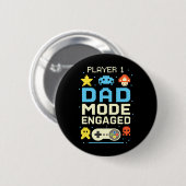 Badge Rond 5 Cm Joueur 1 mode père activé (Devant & derrière)