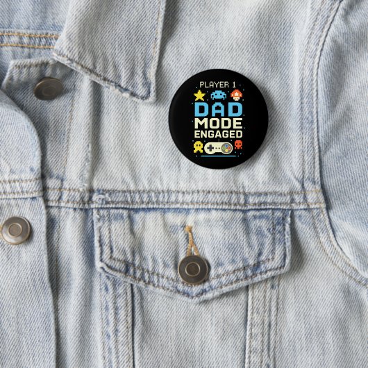 Badge Rond 5 Cm Joueur 1 mode père activé (En situation)