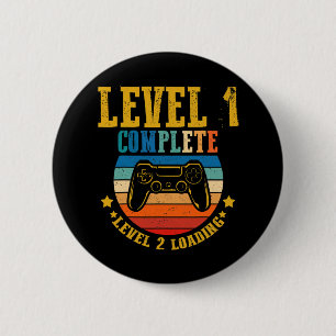 Badge Rond 5 Cm Joueur Anniversaire Niveau 1 Niveau Complet Niveau