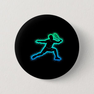 Badge Rond 5 Cm Joueur Badminton Navette Hommes Enfants Badminton 