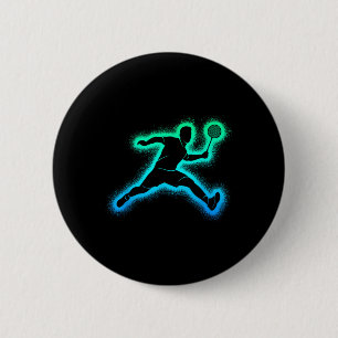 Badge Rond 5 Cm Joueur Badminton Navette Hommes Garçons Badminton 