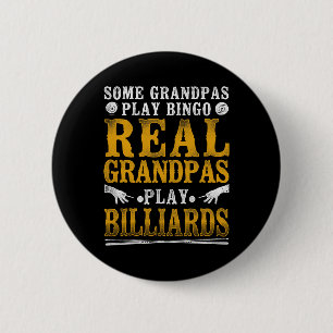 Badge Rond 5 Cm Joueur Billard Bal Grand-pa Vintage Quelques Gr