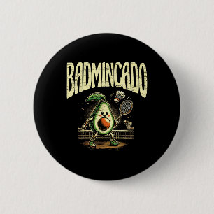 Badge Rond 5 Cm Joueur de badminton Badmincado volant