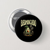 Badge Rond 5 Cm Joueur de badminton Badmincado volant (Devant & derrière)